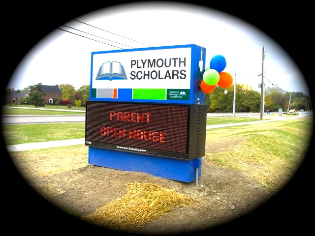 Plymouth Scholars School Sign