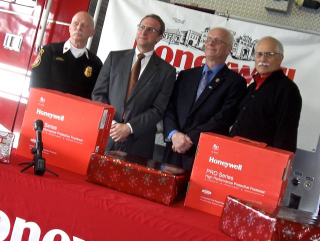 Honeywell presents boots to township fire department