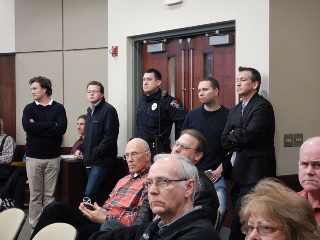 Police officer at April   Board Meeting