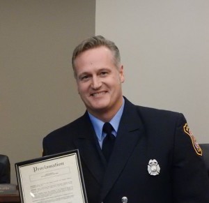 Plymouth Township firefighter James Harrell was named firefighter of the year. 