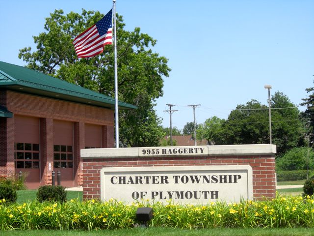 Plymouth Township Hall entrance