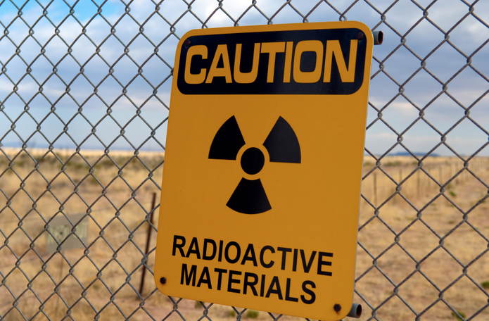 Radioactive warning sign