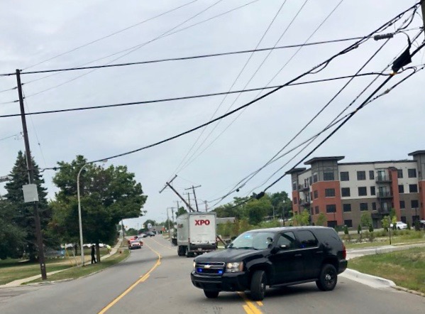 Pole crash Plymouth Rd