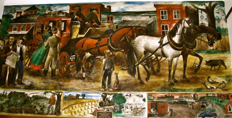 Plymouth Post Office Mural  e